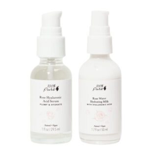 hudpleiepakke rose water serie 100% pure serum og fuktighetskrem