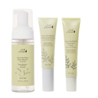 Hudpleiepakke green tea trio rens serum og fuktighetskrem 100% pure