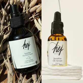 hudpleiepakke duo med pha toner og serum. hej organic sensitive